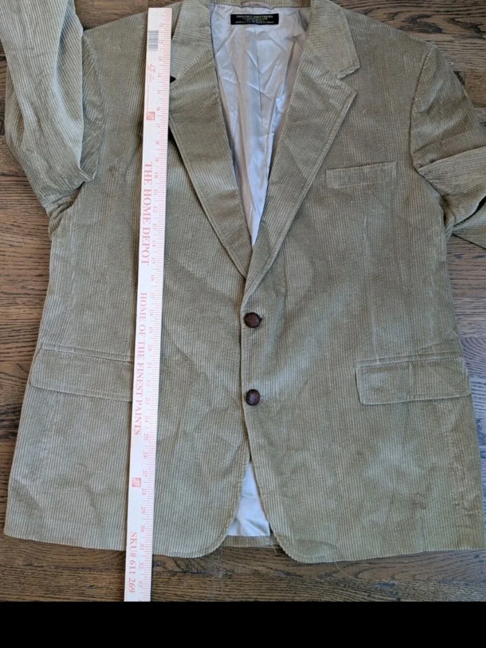 VTG Brooks Brothers Blazer Mens 48R Brown Corduroy Made In USA Sport Coat Union